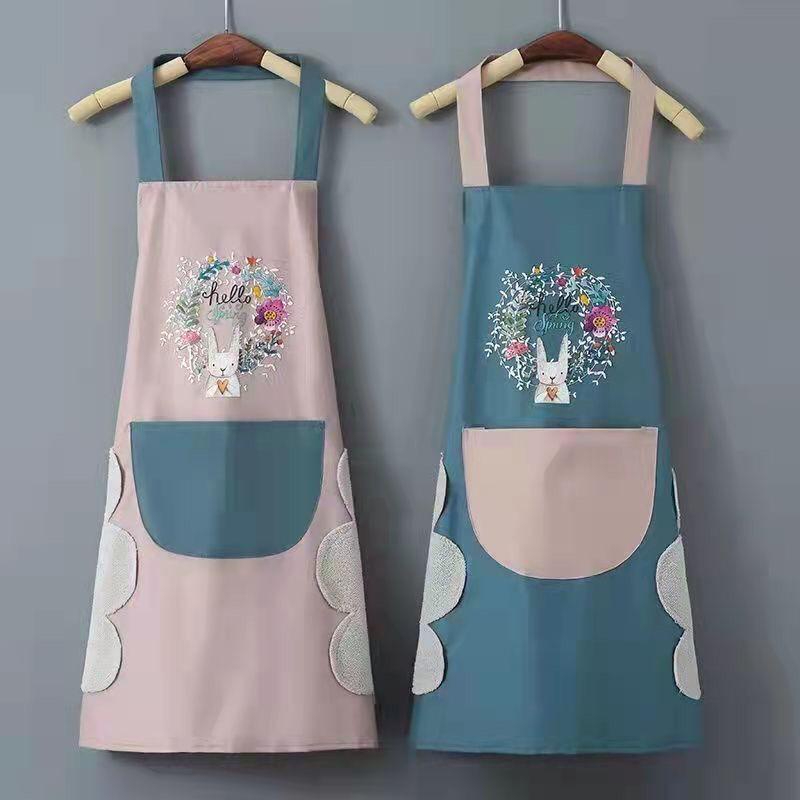 Waterproof Kitchen Apron Both sides with Hand Wiping Cloth